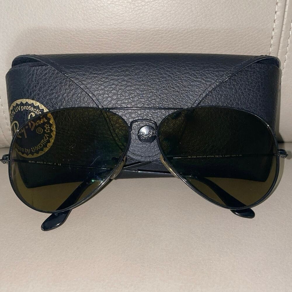 Men's Ray-Ban Aviator Large Metal II RB3026 Black XL 62mm Sunglasses Frames Case